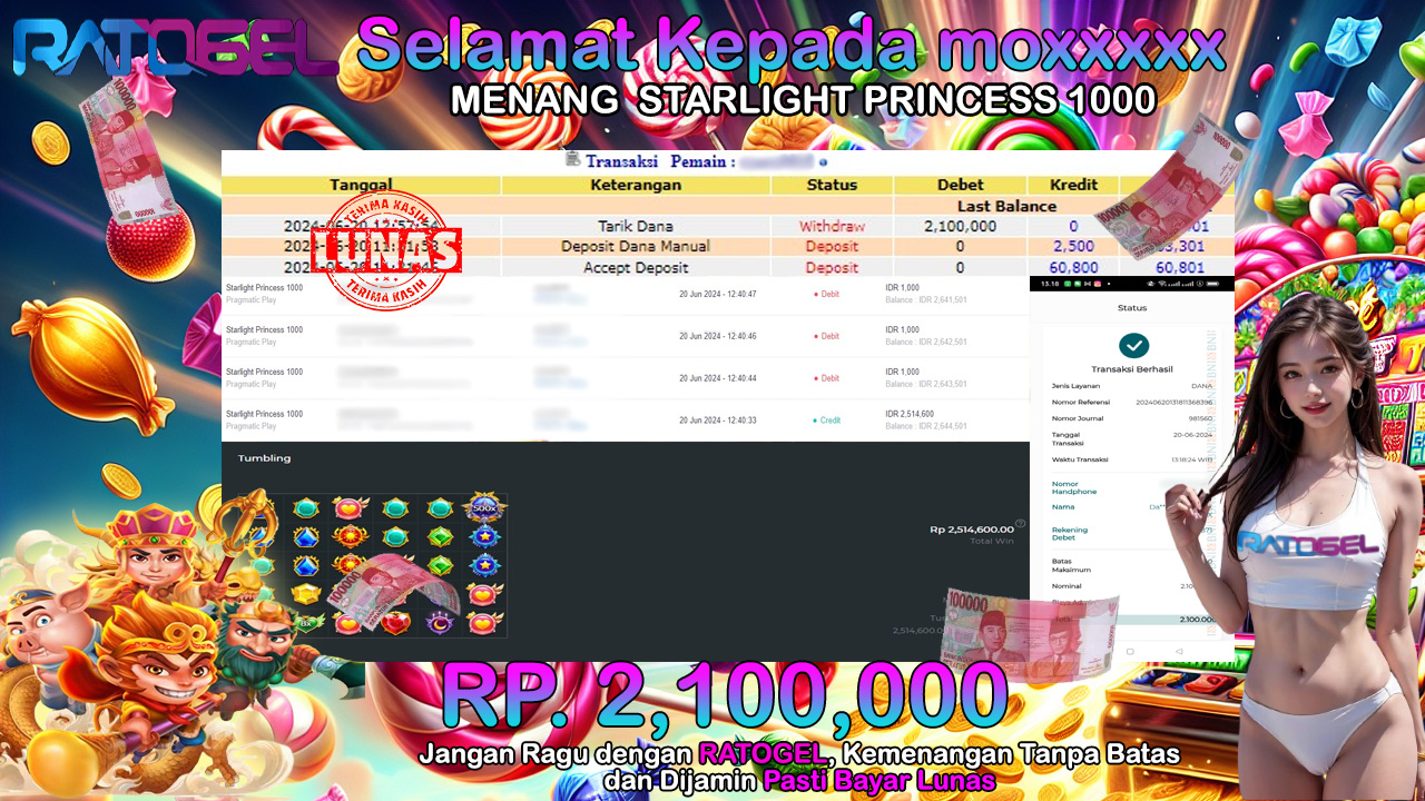 BUKTI JACKPOT SLOT STARLIGHT PRINCESS 1000 TERPERCAYA DI INDONESIA