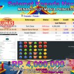 BUKTI JACKPOT SLOT MANIA PRINCESS TERPERCAYA DI INDONESIA TGL 04-07-2024