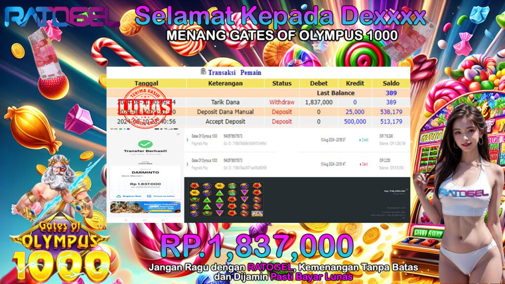 BUKTI JACKPOT SLOT GATES OF OLYMPUS 1000 TERPERCAYA DI INDONESIA TGL 11-08-2024