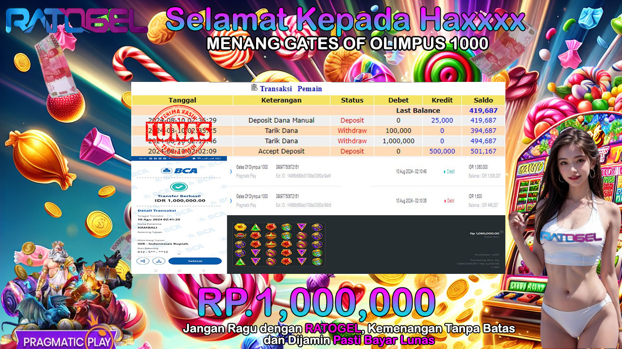 BUKTI JACKPOT SLOT GATES OF OLYMPUS 1000 TERPERCAYA DI INDONESIA TGL 10-08-2024