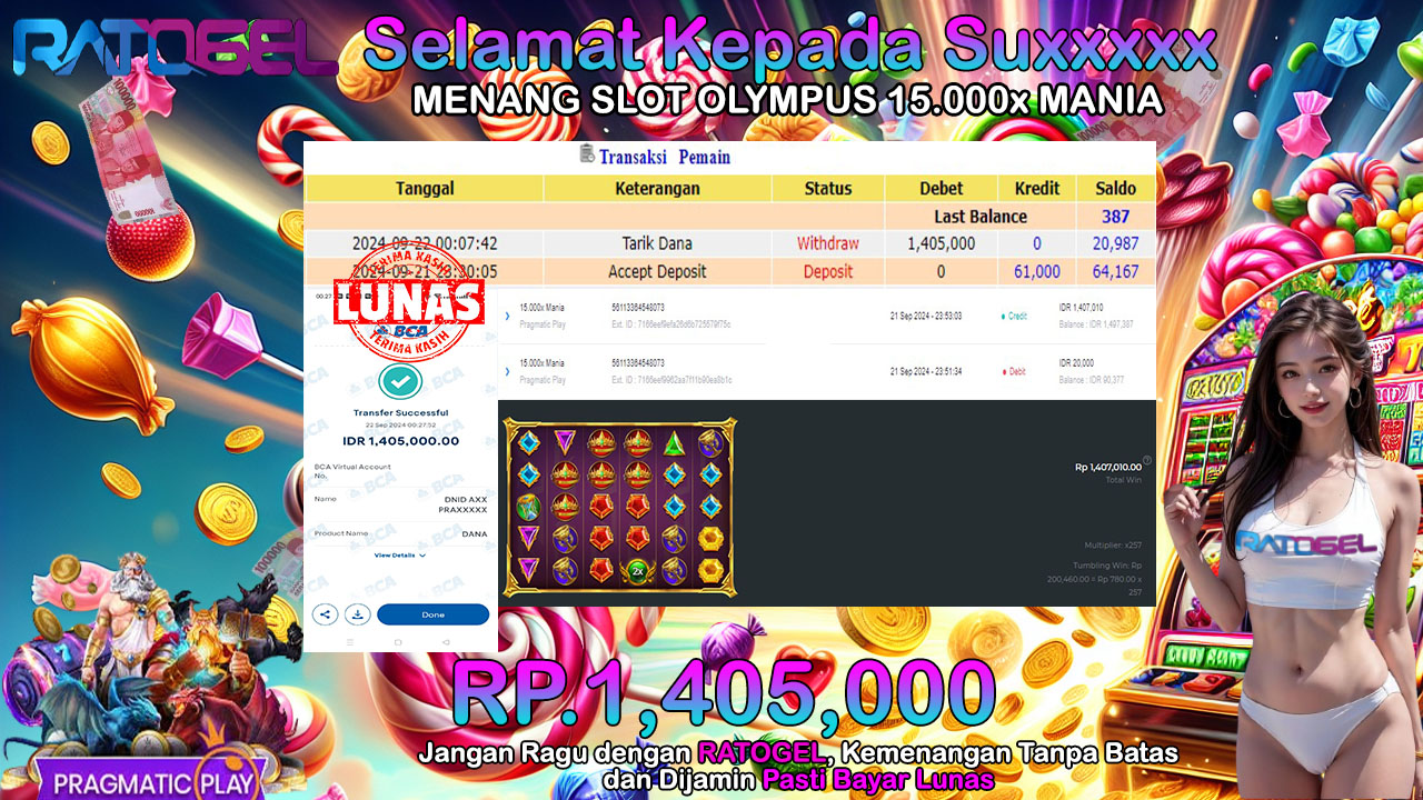 BUKTI JACKPOT SLOT OLYMPUS 15.000X MANIA TERPERCAYA DI INDONESIA TGL 22-09-2024