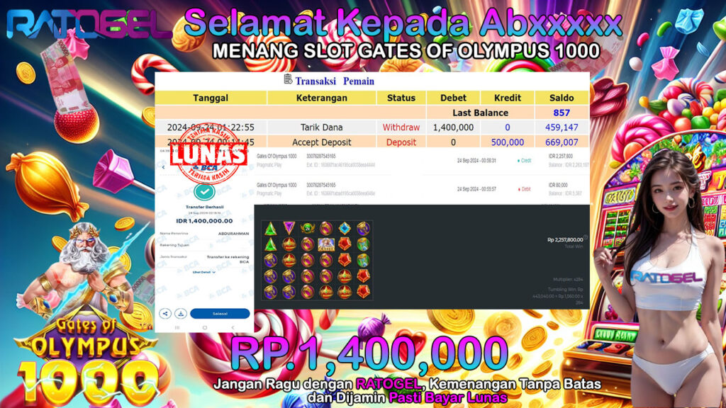 BUKTI JACKPOT SLOT GATES OF OLYMPUS 1000 TERPERCAYA DI INDONESIA TGL 24-09-2024