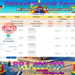 BUKTI JACKPOT SLOT MAHJONG WAYS  TERPERCAYA DI INDONESIA TGL 13-09-2024